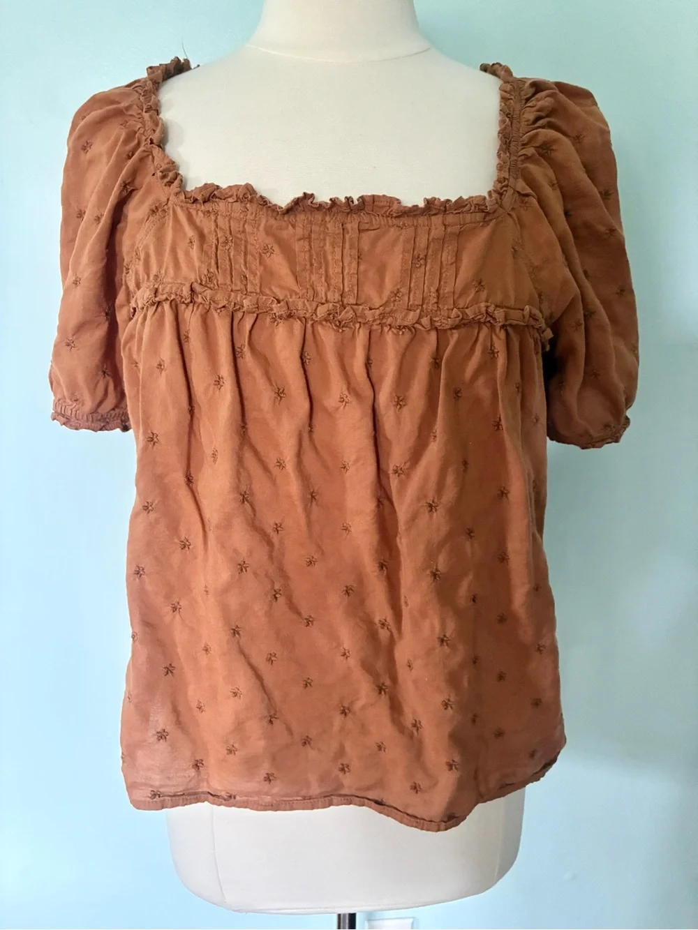 Old Navy Puffed Sleeve Babydoll Peasant Blouse